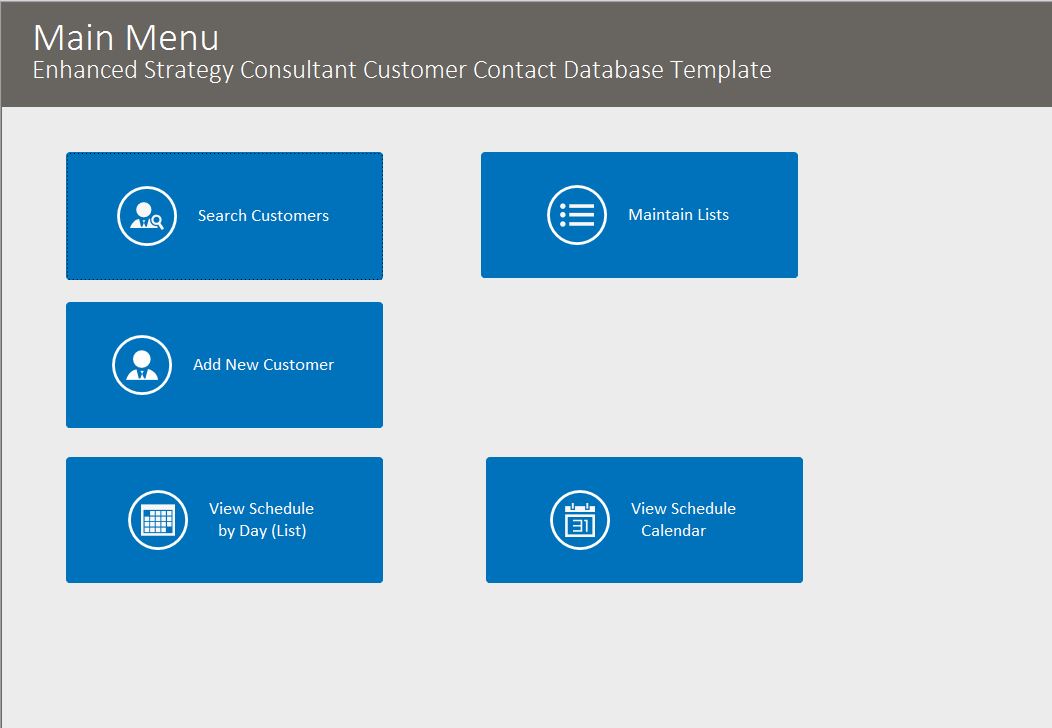 Strategy Consultant Enhanced Contact Template | Contact Database